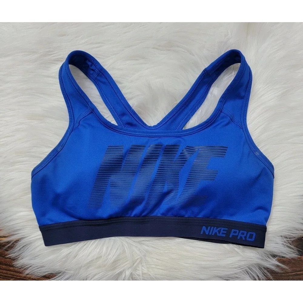 NIKE Dri-Fit  Racerback Sports Bra Women's size Small Blue